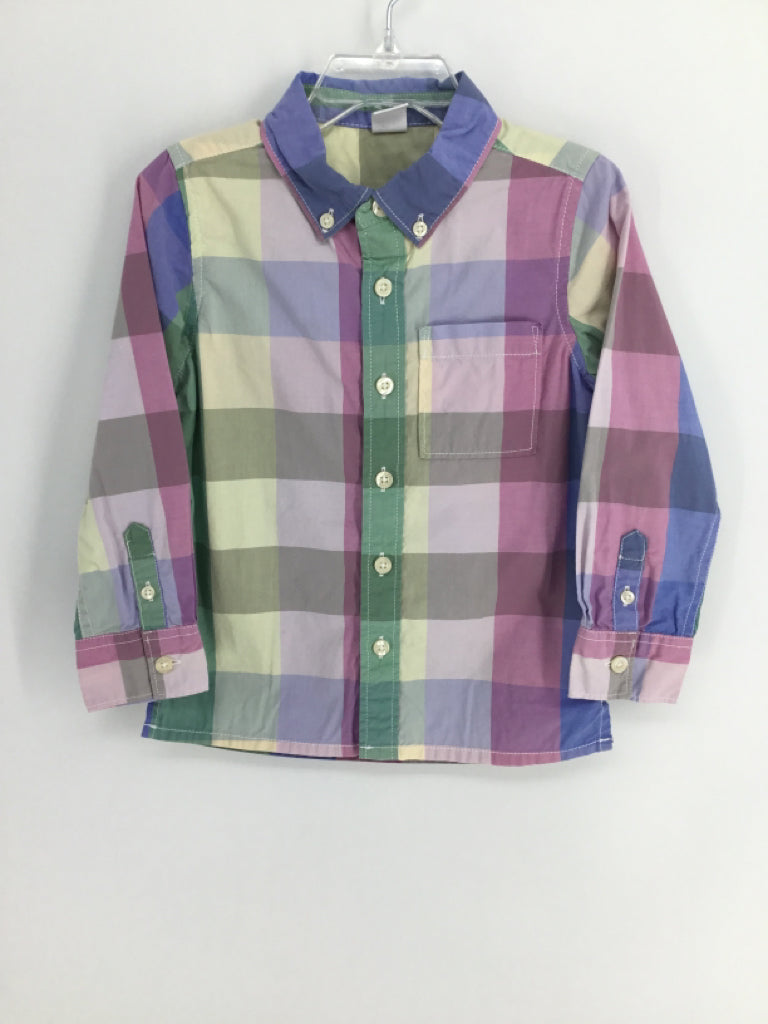 Baby Gap Child Size 4 Multi-Color Checkered Shirt - boys