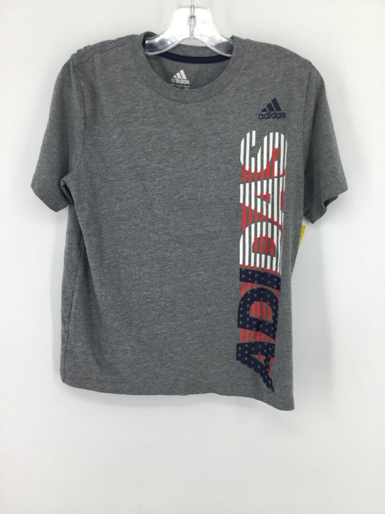 Adidas Child Size 8 Gray screen printed T-shirt - boys