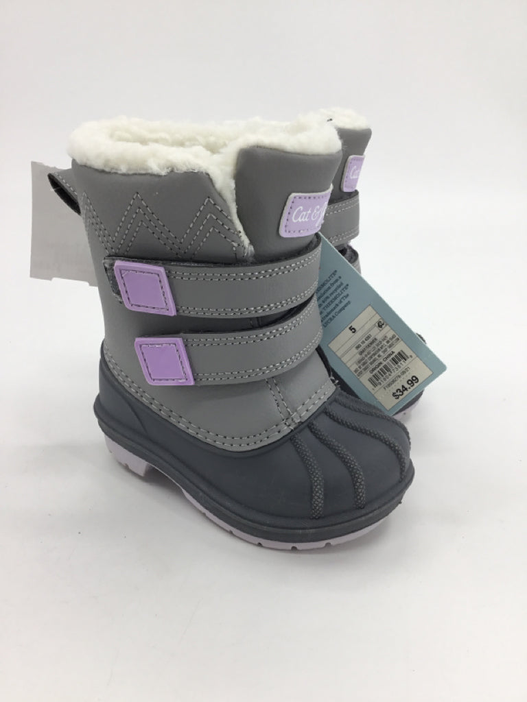 Cat & Jack Child Size 5 Toddler Gray Rain/Snow Boots