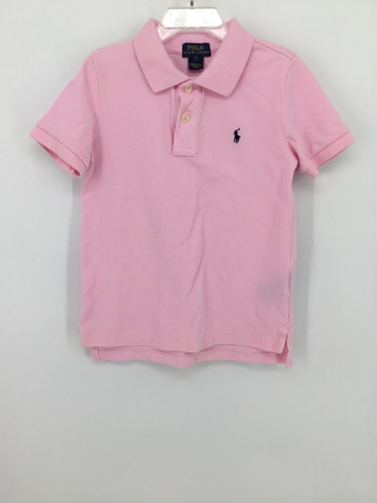Ralph Lauren Child Size 6 Pink Solid Shirt - boys