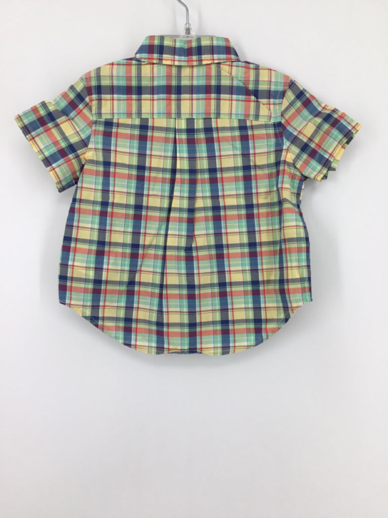 Ralph Lauren Child Size 12 Months Yellow Plaid Shirt - boys