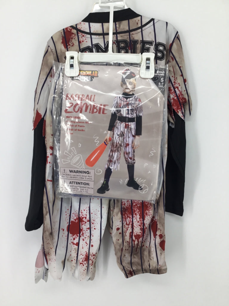 Spooktacular Creations Child Size 5 Black Baseball Zombie Halloween Costume