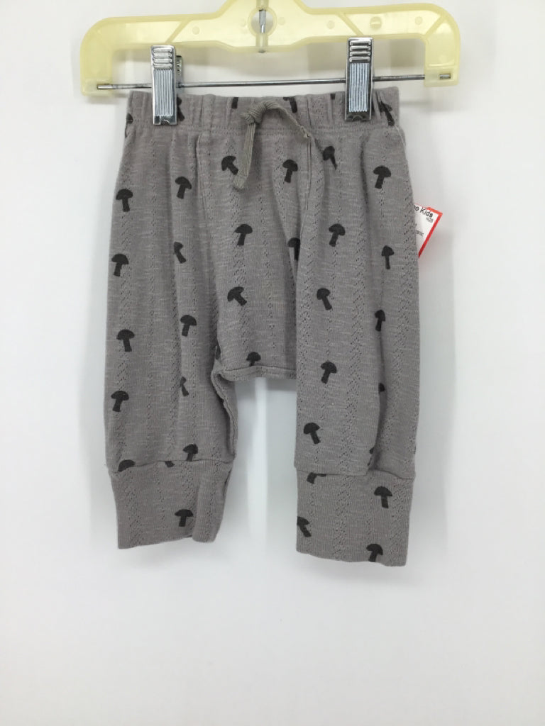 Kate Quinn Organics Child Size 6-12 Months Gray Mushroom Pants - boys