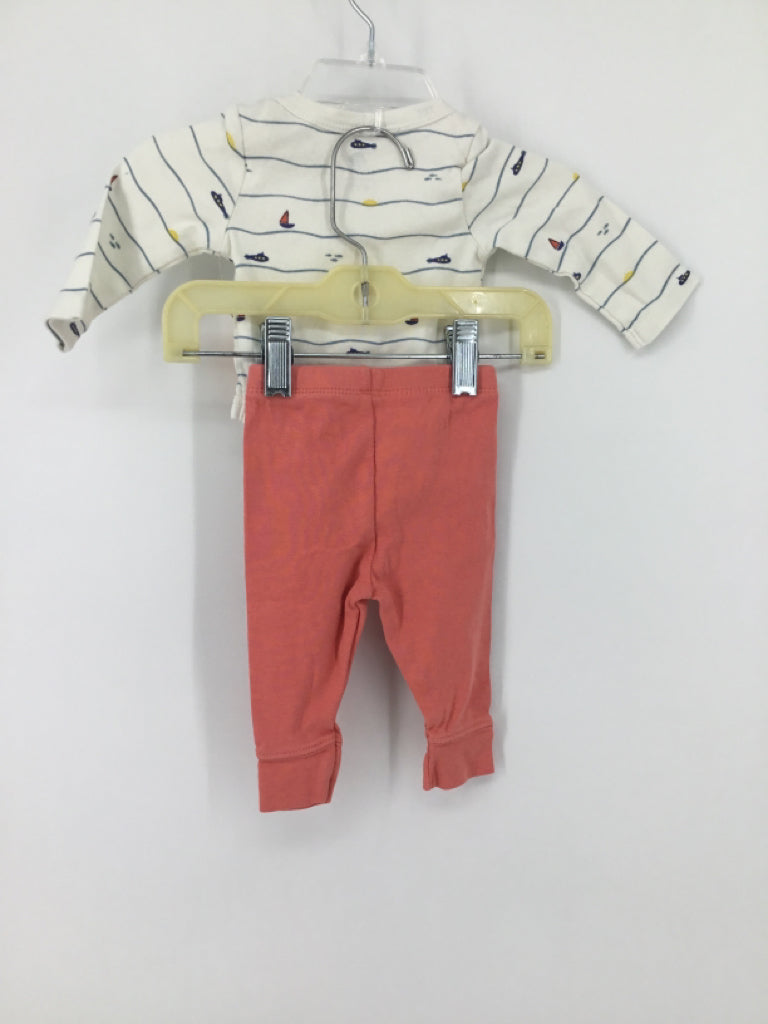 cloud island Child Size Newborn White Print Outfit - boys
