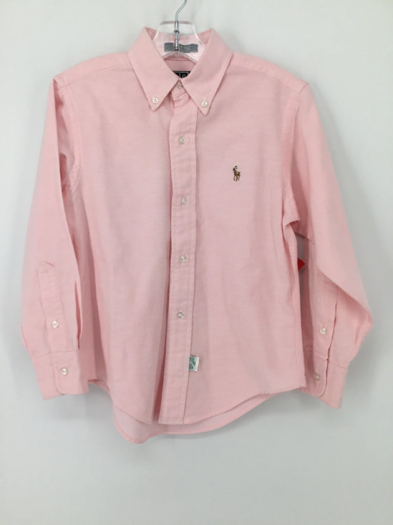 Ralph Lauren Child Size 10 Pink Solid Shirt - boys