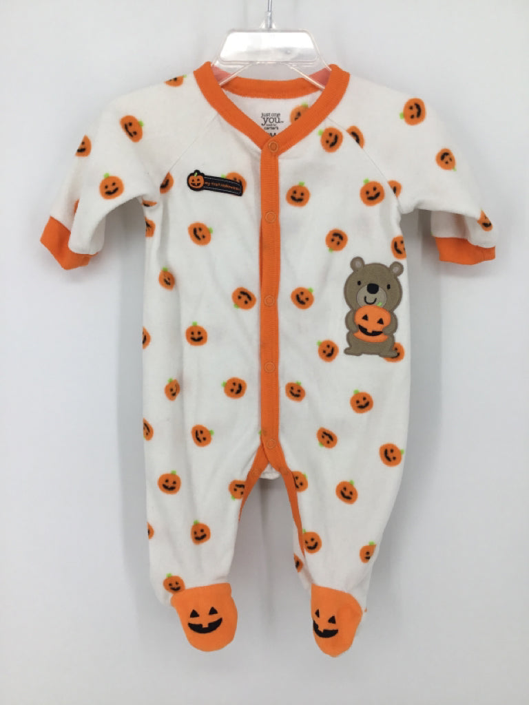 Just One You Made by Carters Child Size 3 Months Orange Halloween Sleeper