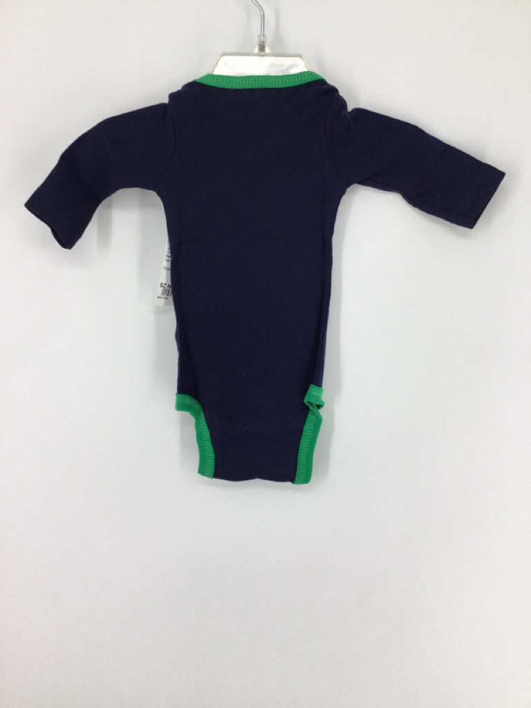 Precious Firsts Child Size Newborn Navy Christmas Onesie