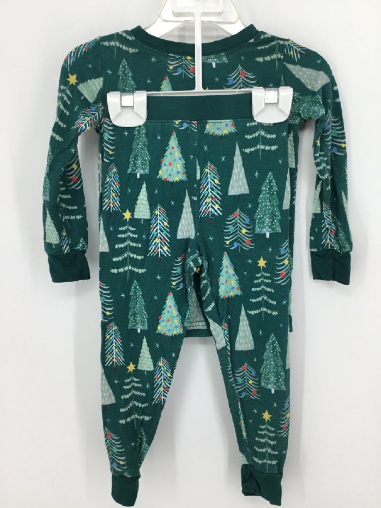 Little Sleepies Child Size 12-18 Months Green Christmas Pajamas