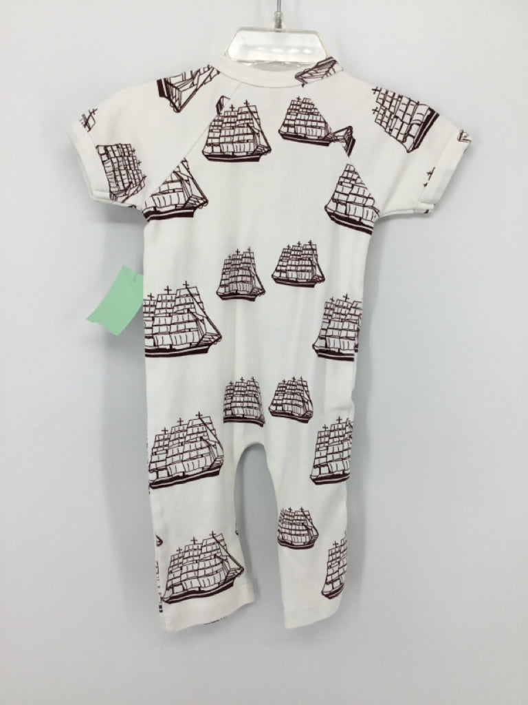 Kate Quinn Organics Child Size 0-3 Months White Print Outfit - boys