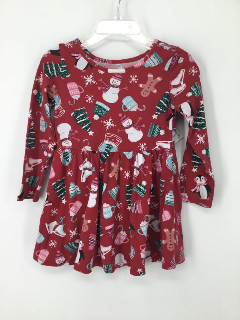 Childrens Place Child Size 2 Red Christmas Dress
