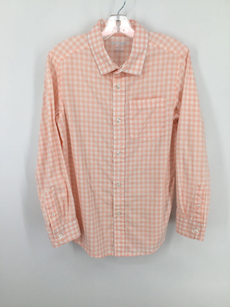 Cat & Jack Child Size 8 Pink Gingham Shirt - boys