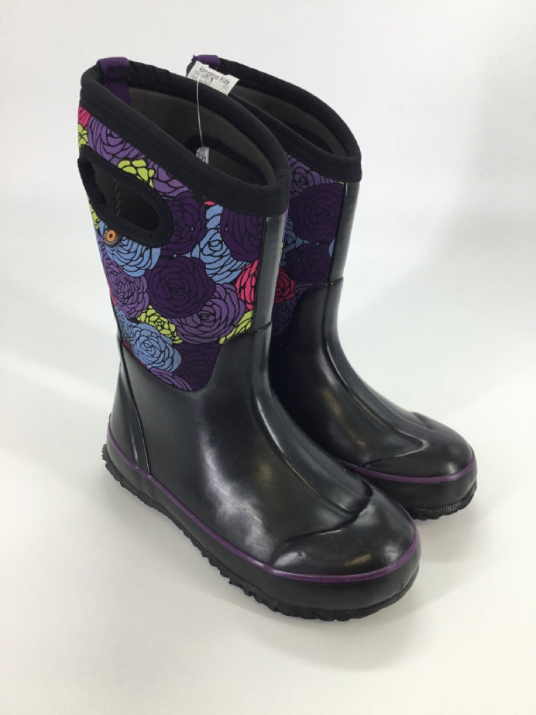 Bogs Child Size 3 Youth Black Rain/Snow Boots