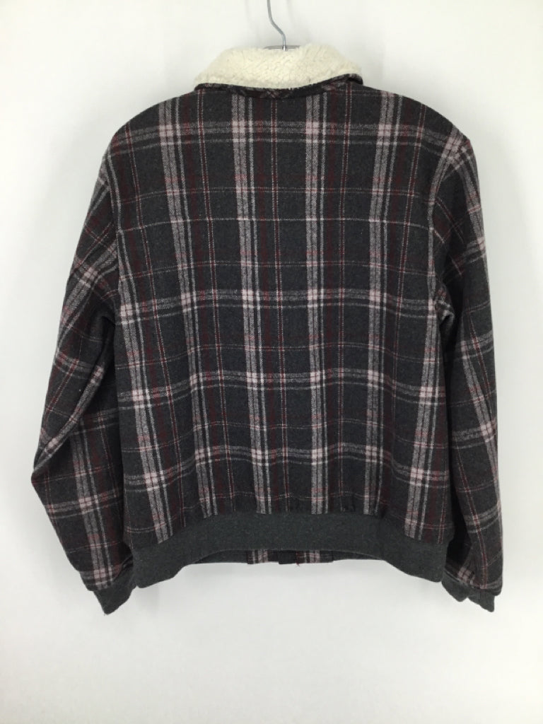 Janie and Jack Child Size 10 Gray Plaid Jacket - boys