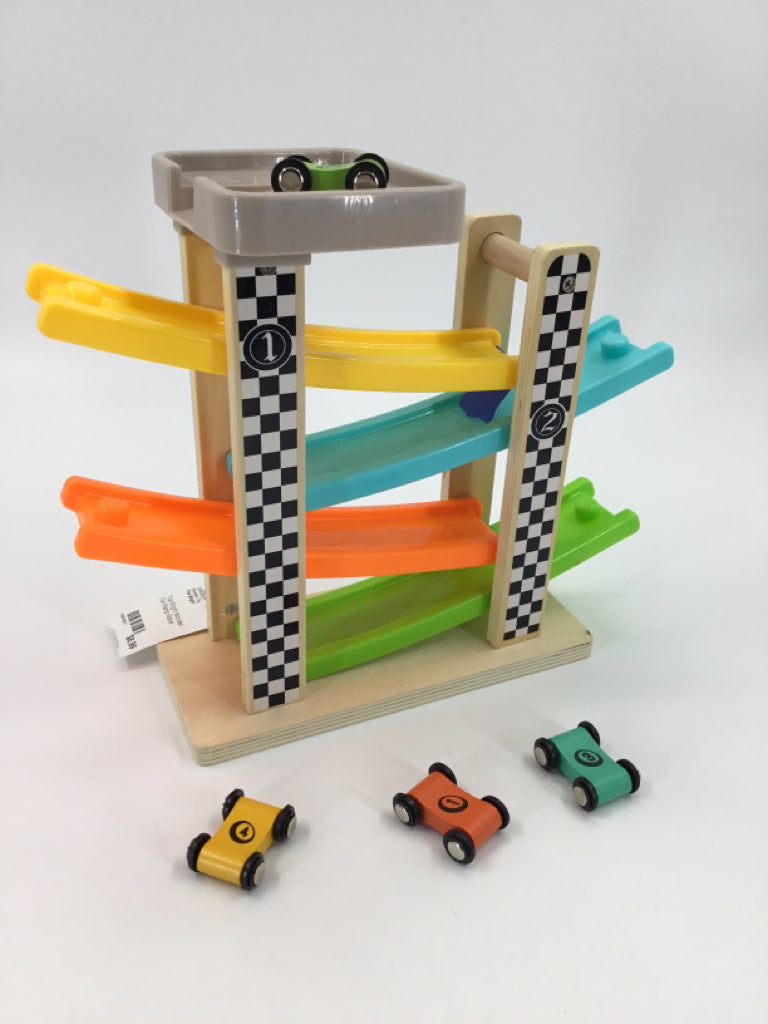 Top Bright Wooden Car Ramp Racer