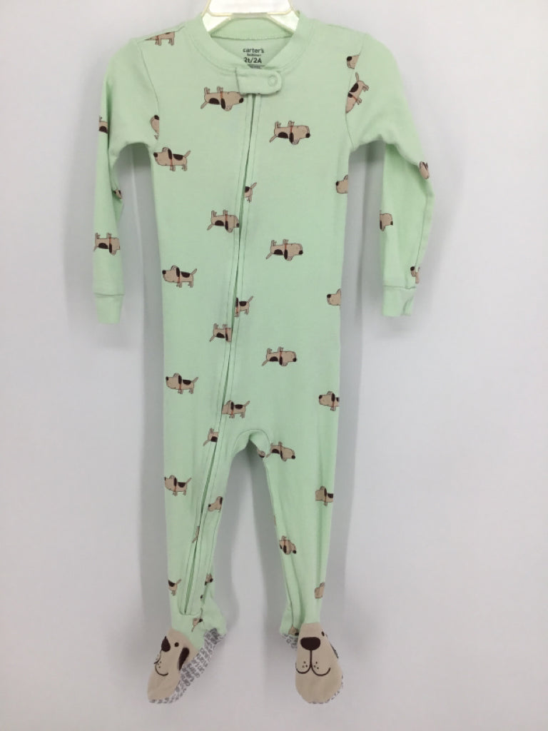 Carter's Child Size 2 Green Sleepers