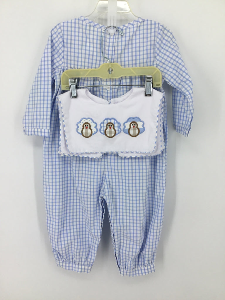 The Smocking Petals Child Size 24 Months Blue Thanksgiving