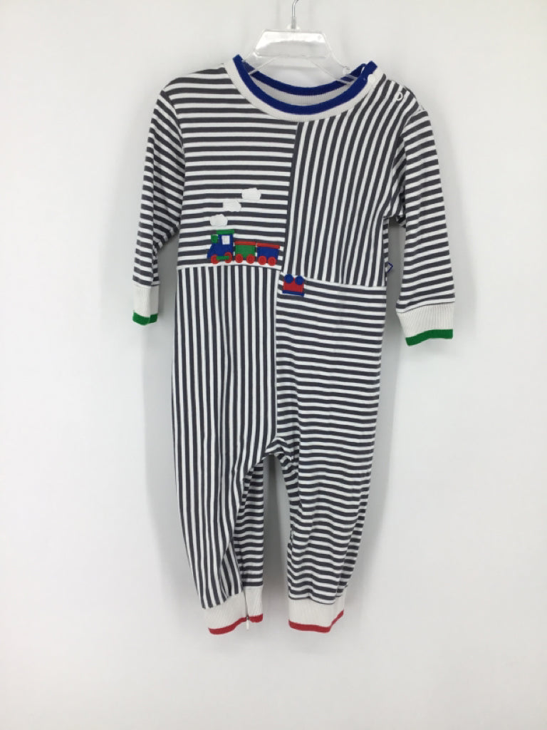 Florence Eiseman Child Size 24 Months Gray Stripe Outfit - boys