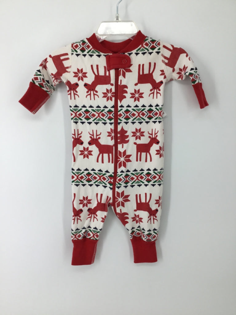 Hanna Andersson Child Size 0-3 Months Red Christmas Pajamas