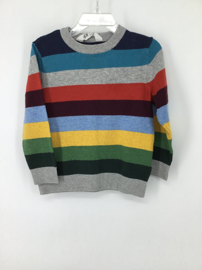H & M Child Size 2 Multi-Color Stripe Sweater - boys