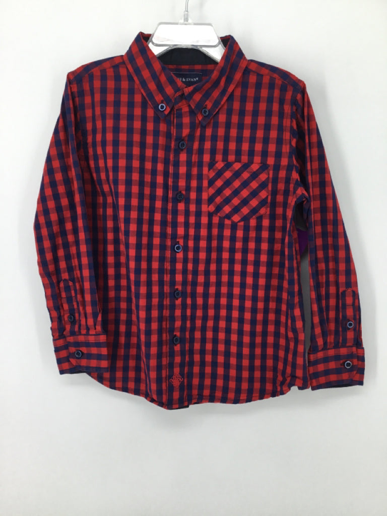 Andy & Evan Child Size 6 Red Gingham Shirt - boys