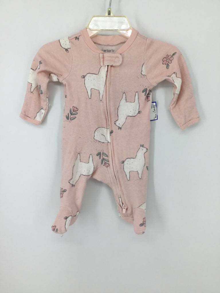 Carter's Child Size Newborn Pink Sleepers