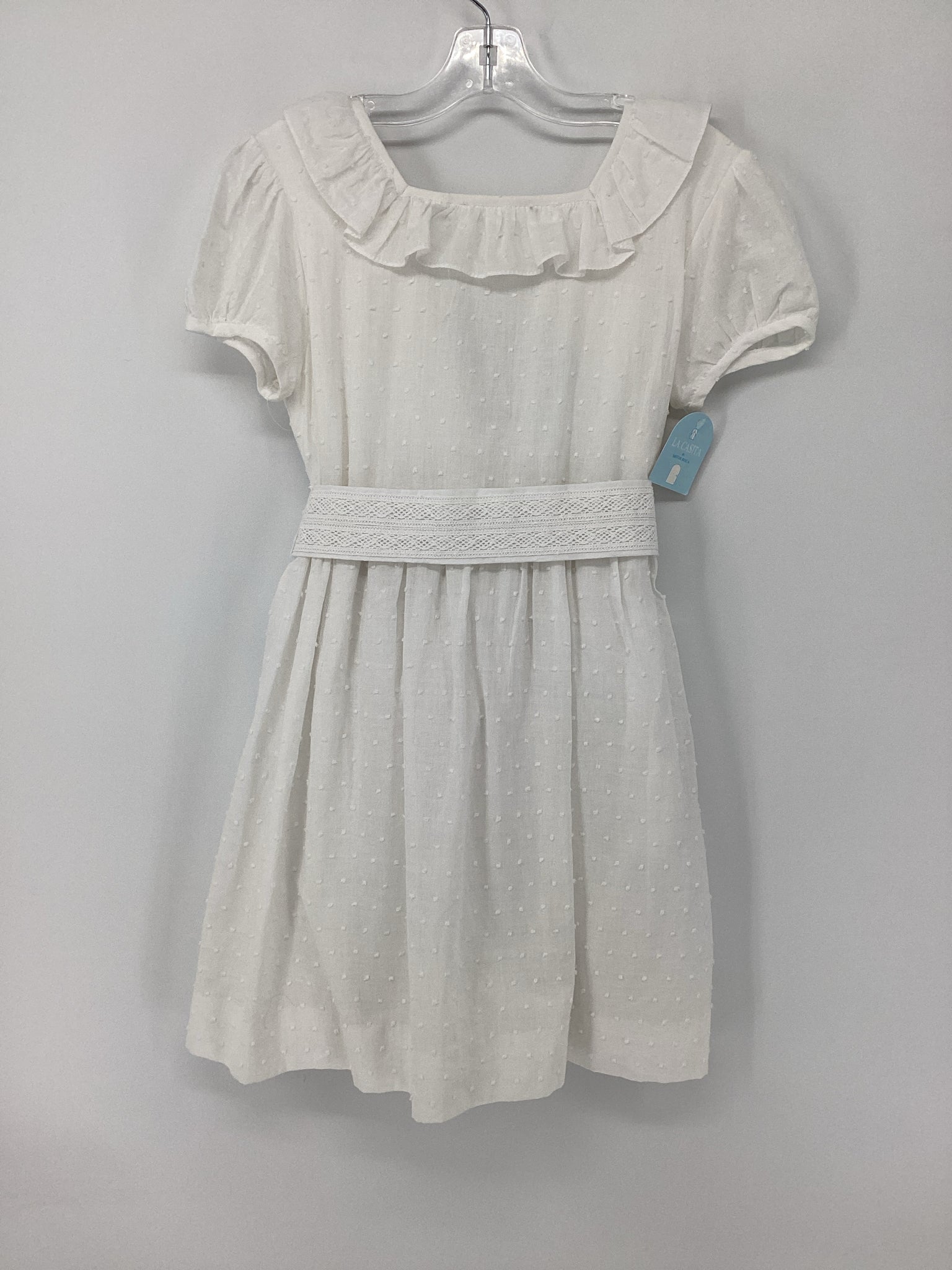 La Casita Child Size 8 White Dress - girls