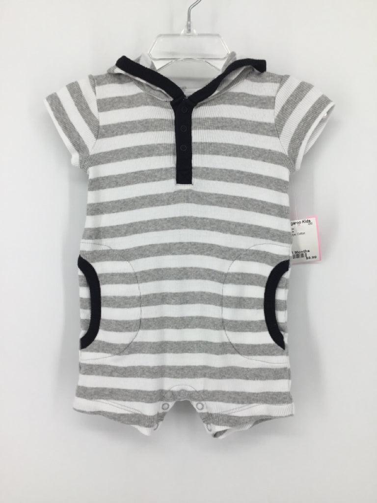 Nordstrom Child Size 3 Months Gray Stripe Outfit - boys