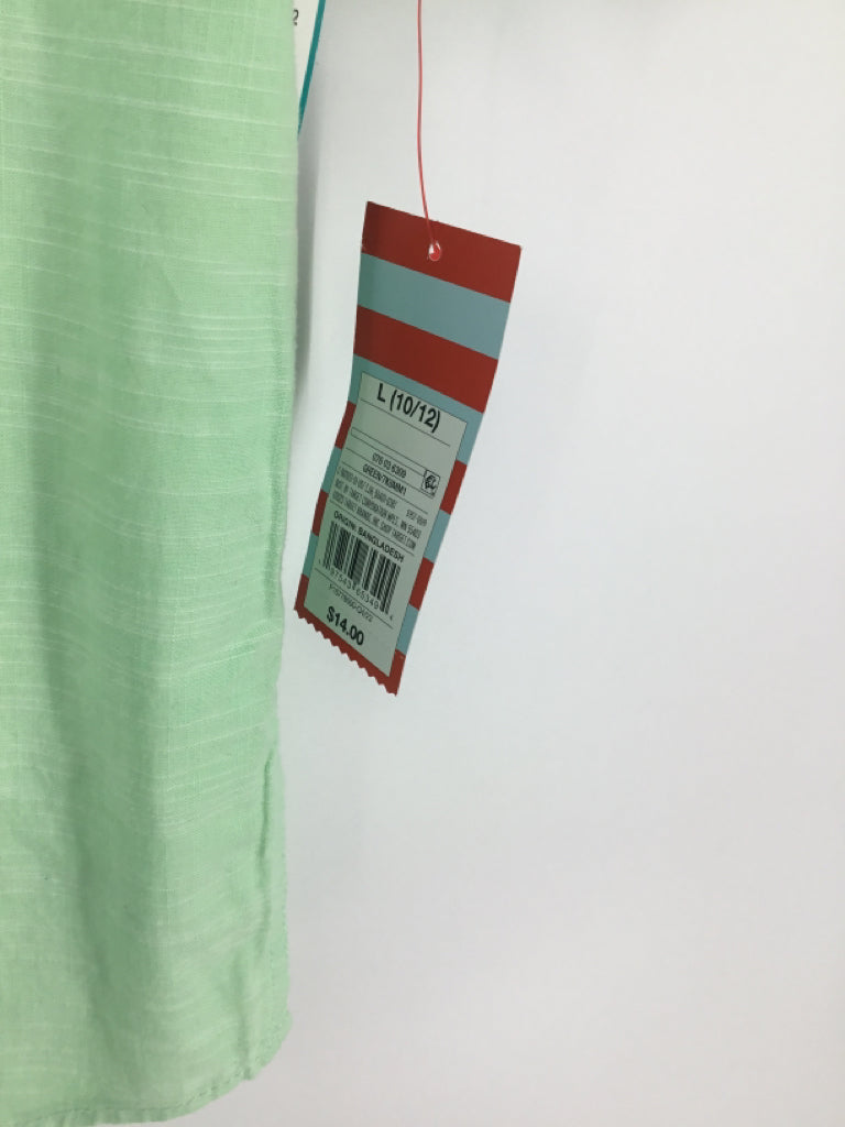 Cat & Jack Child Size 10 Green Solid Shirt - boys