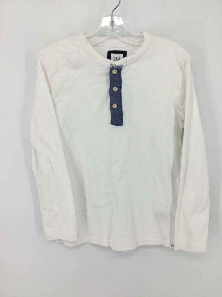 Gap Kids Child Size 10 White Solid Shirt - boys