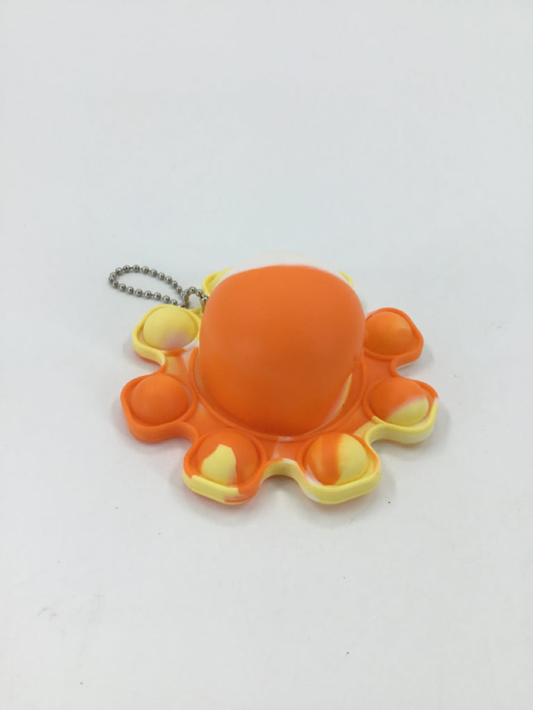 Orange Octopus Popper Fidget Toy Keychain
