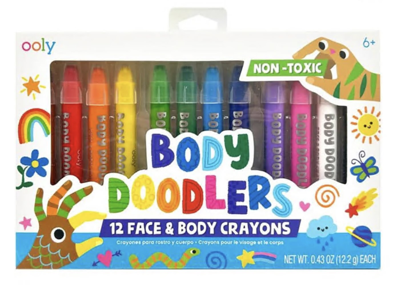 Ooly - Body Doodlers Face & Body Crayons (Set of 12 Colors)