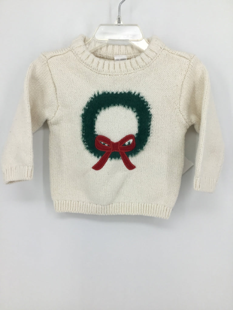 Carter's Child Size 9 Months Cream Christmas Sweater