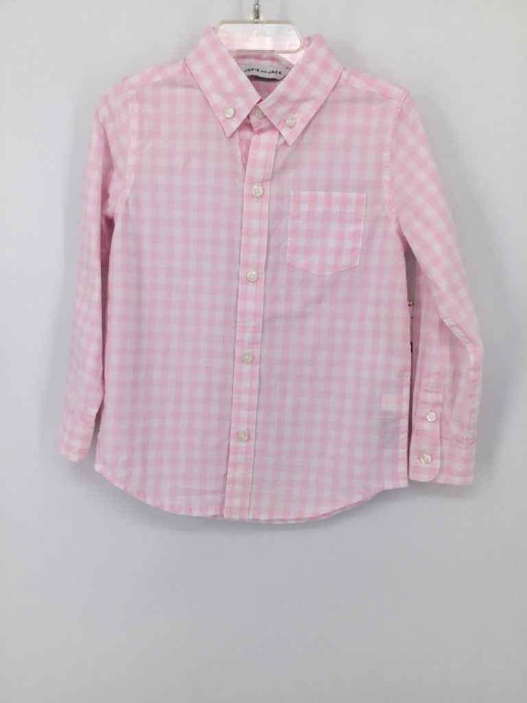 Janie and Jack Child Size 3 Pink Gingham Shirt - boys