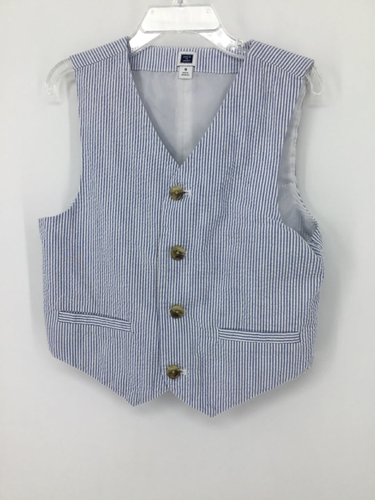 Janie and Jack Child Size 5 Blue Stripe Vest - boys
