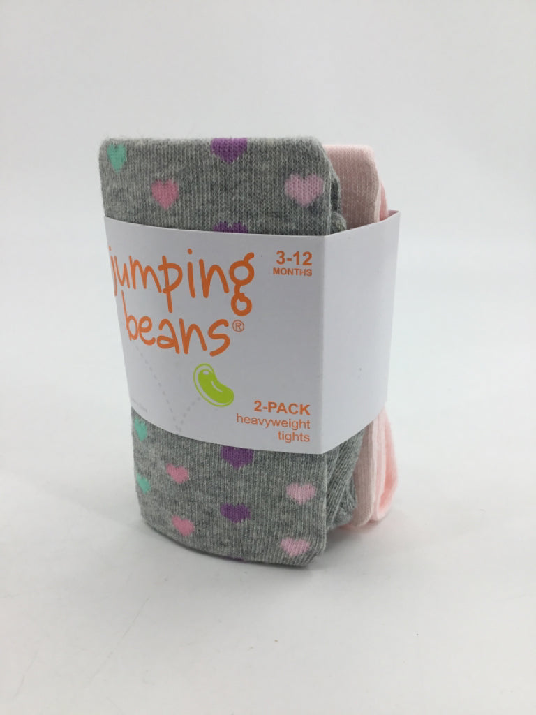 jumping beans Child Size 3-12 Months Gray Tights - girls