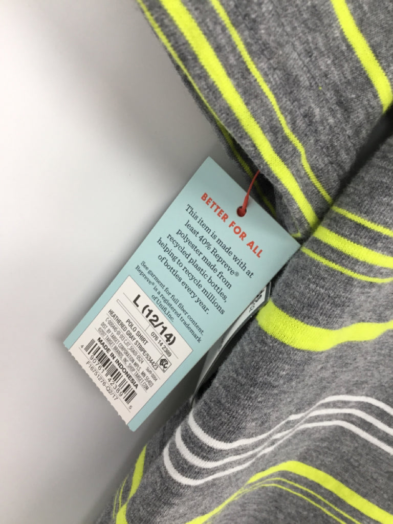 Cat & Jack Child Size 12 Gray Stripe Shirt - boys
