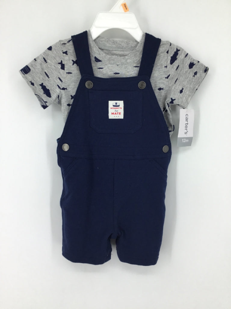 Carter's Child Size 12 Months Navy Solid Outfit - boys