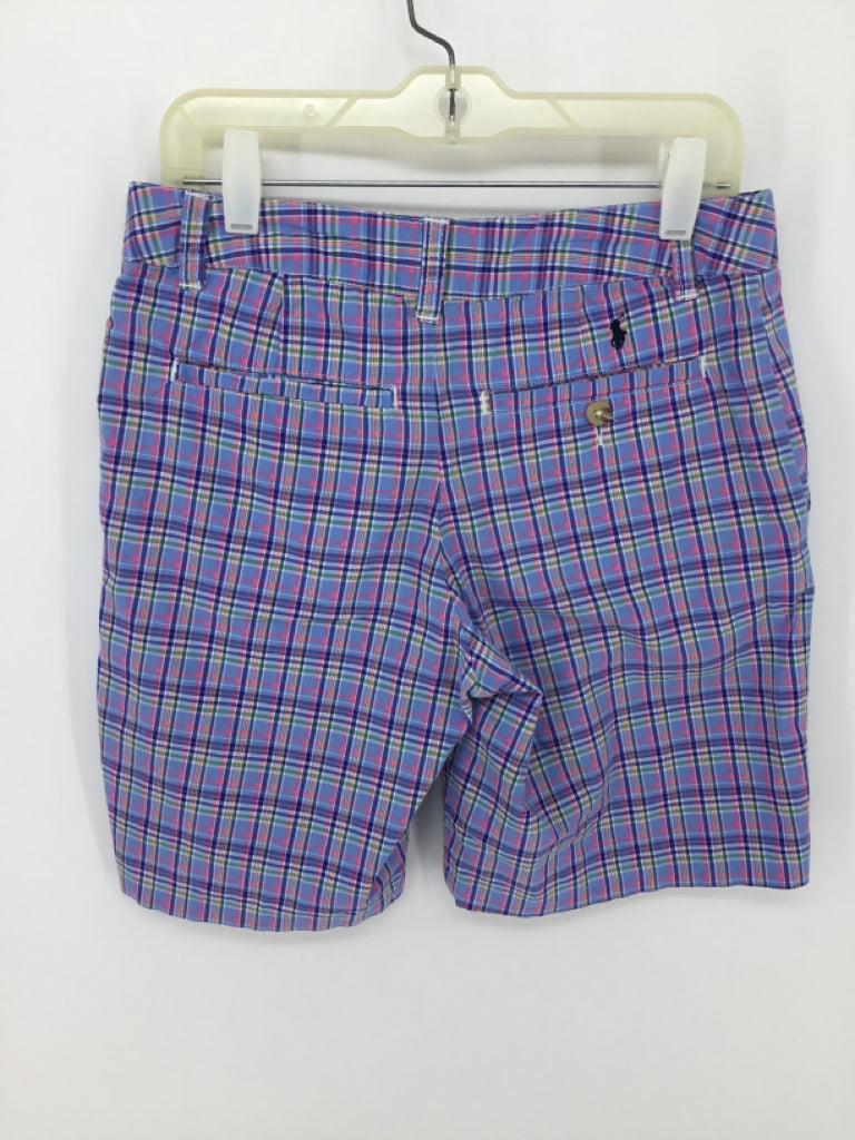 Ralph Lauren Child Size 12 Blue Plaid Shorts - boys