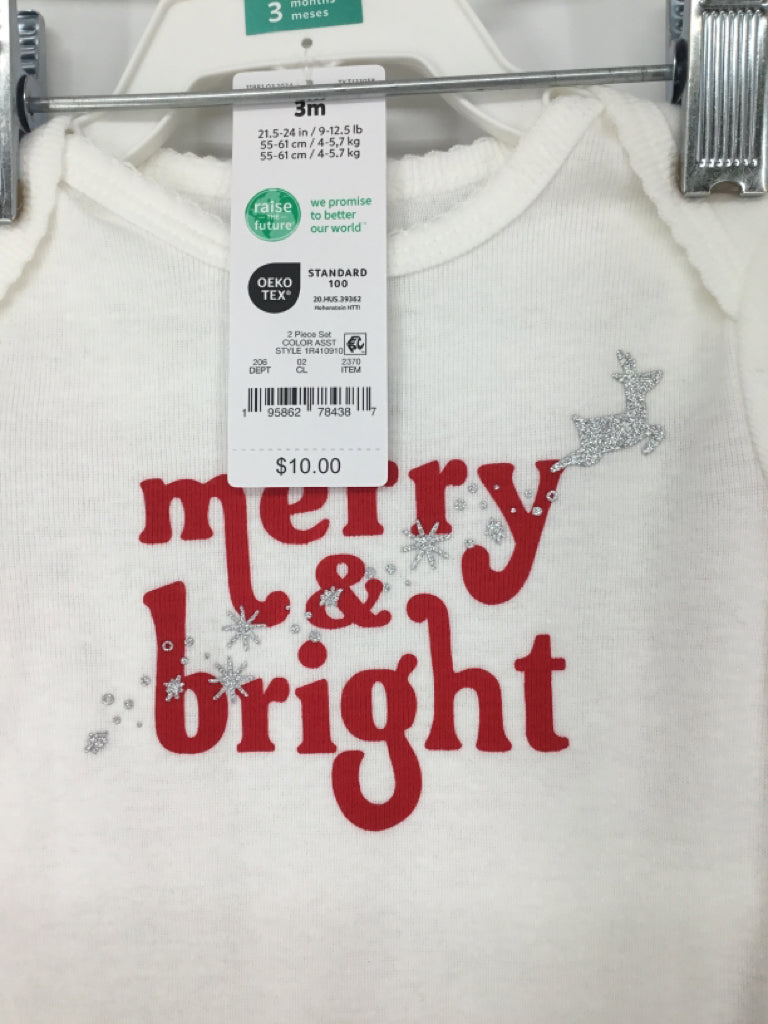 Just One You Made by Carters Child Size 3 Months Red Christmas Outfit