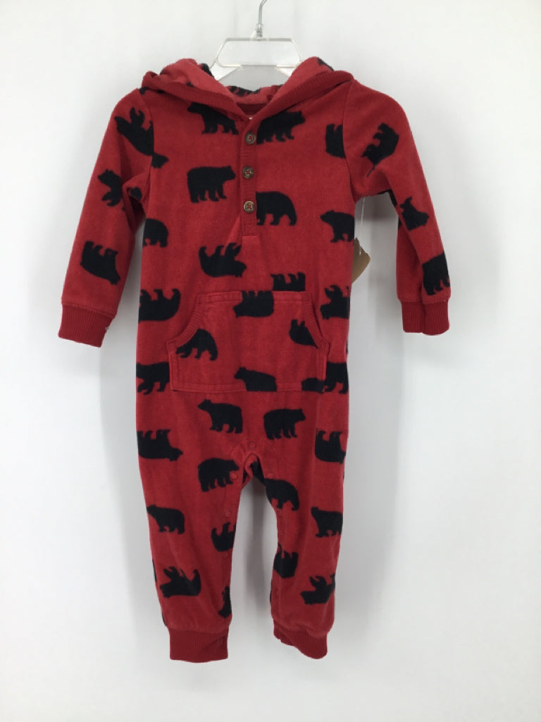 Carter's Child Size 12 Months Red Print Outfit - boys