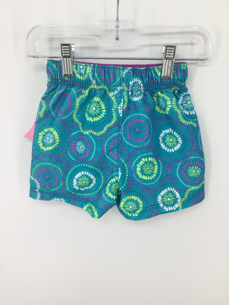 The North Face Child Size 6-12 Months Teal Print Shorts - boys