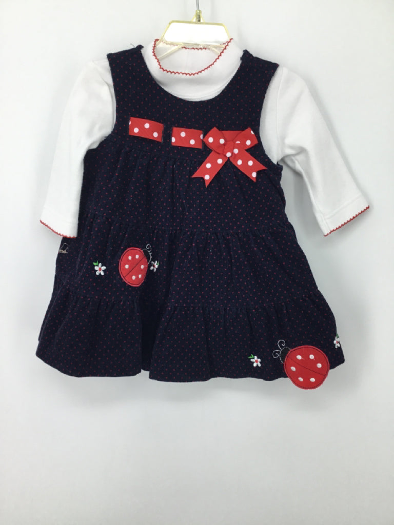 Rare Editions Child Size 12 Months Navy Dress - girls