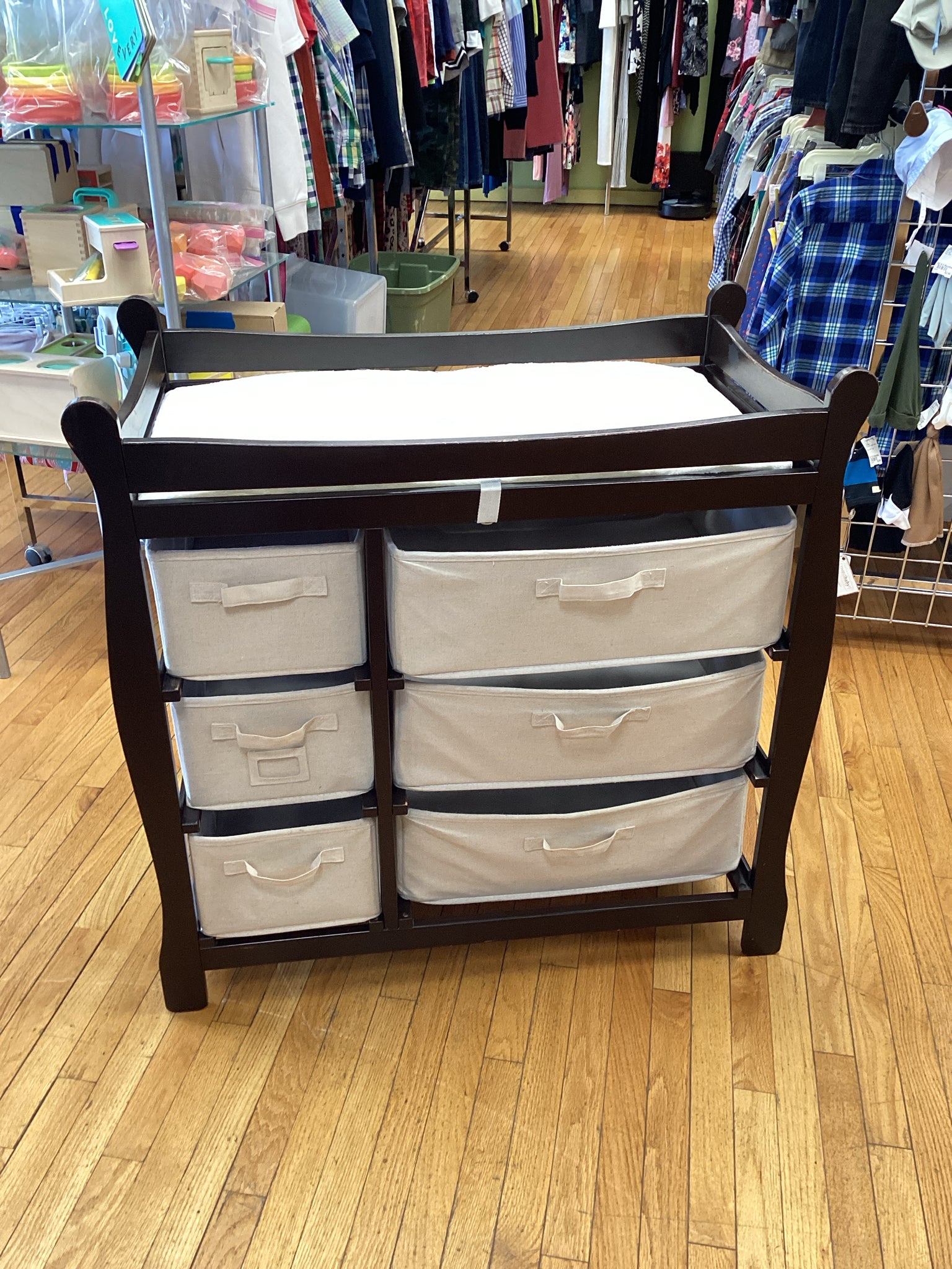 Badger Basket Sleigh Style Wooden Changing Table
