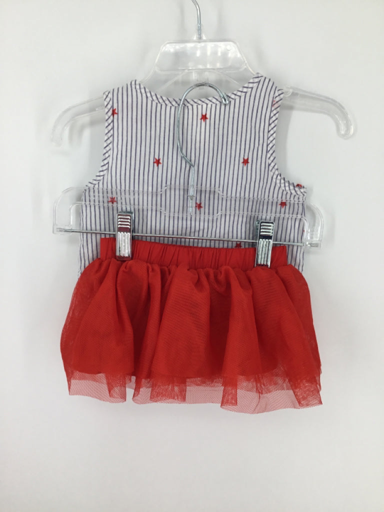 Cat & Jack Child Size 3-6 Months Red Stars & Stripes Outfit