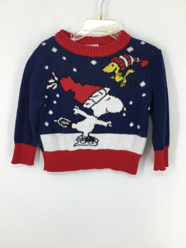 Peanuts Child Size 18 Months Blue Christmas Sweater