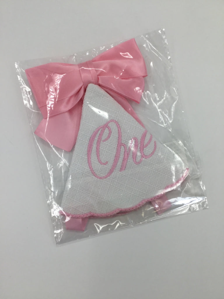 Pink "One" Birthday Hat