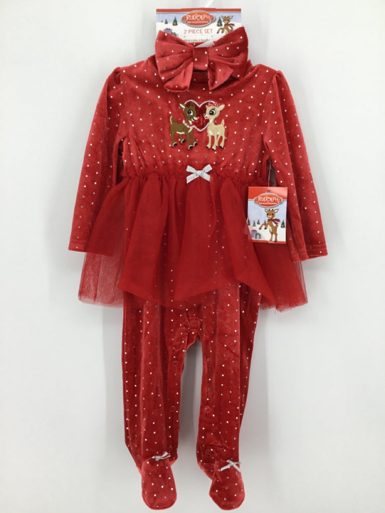 Rudolph Child Size 9 Months Red Christmas Outfit