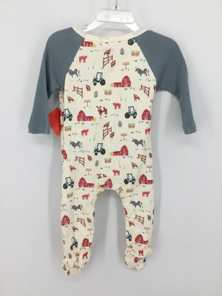 Mudpie Child Size 3-6 Months Blue Print Outfit - boys