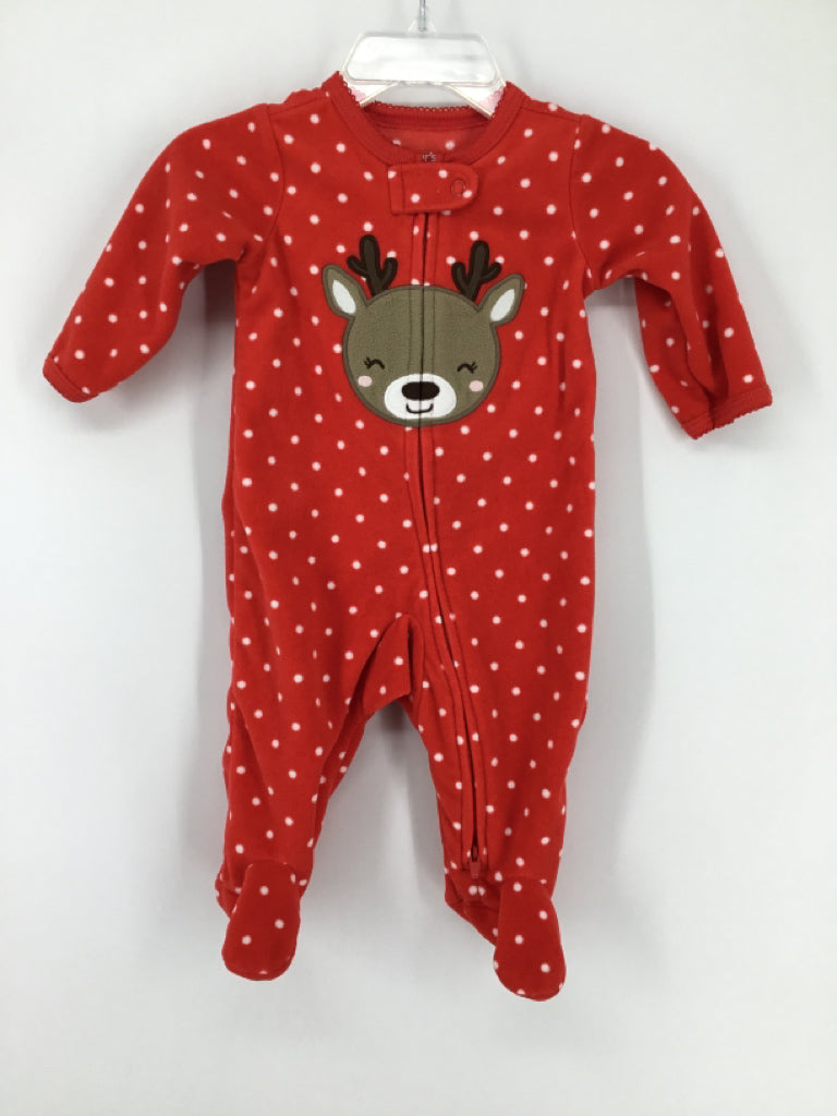 Carter's Child Size 3 Months Red Christmas Sleeper
