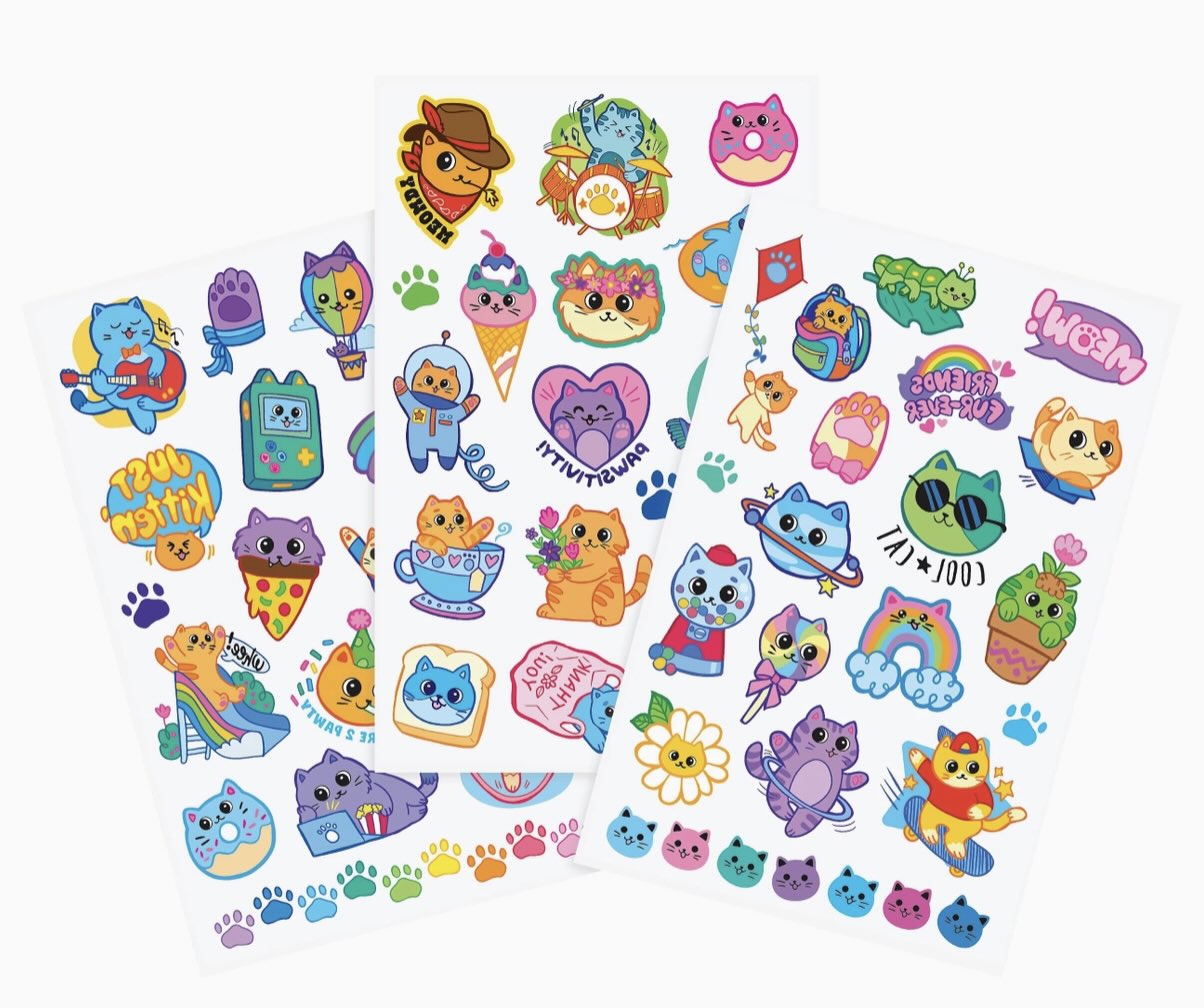 Ooly - Glitter Tattoo Palooza Temporary Tattoos (Colorful Cats)